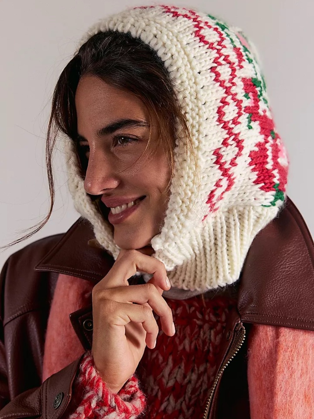 Free People Rose Frost Hood One Size